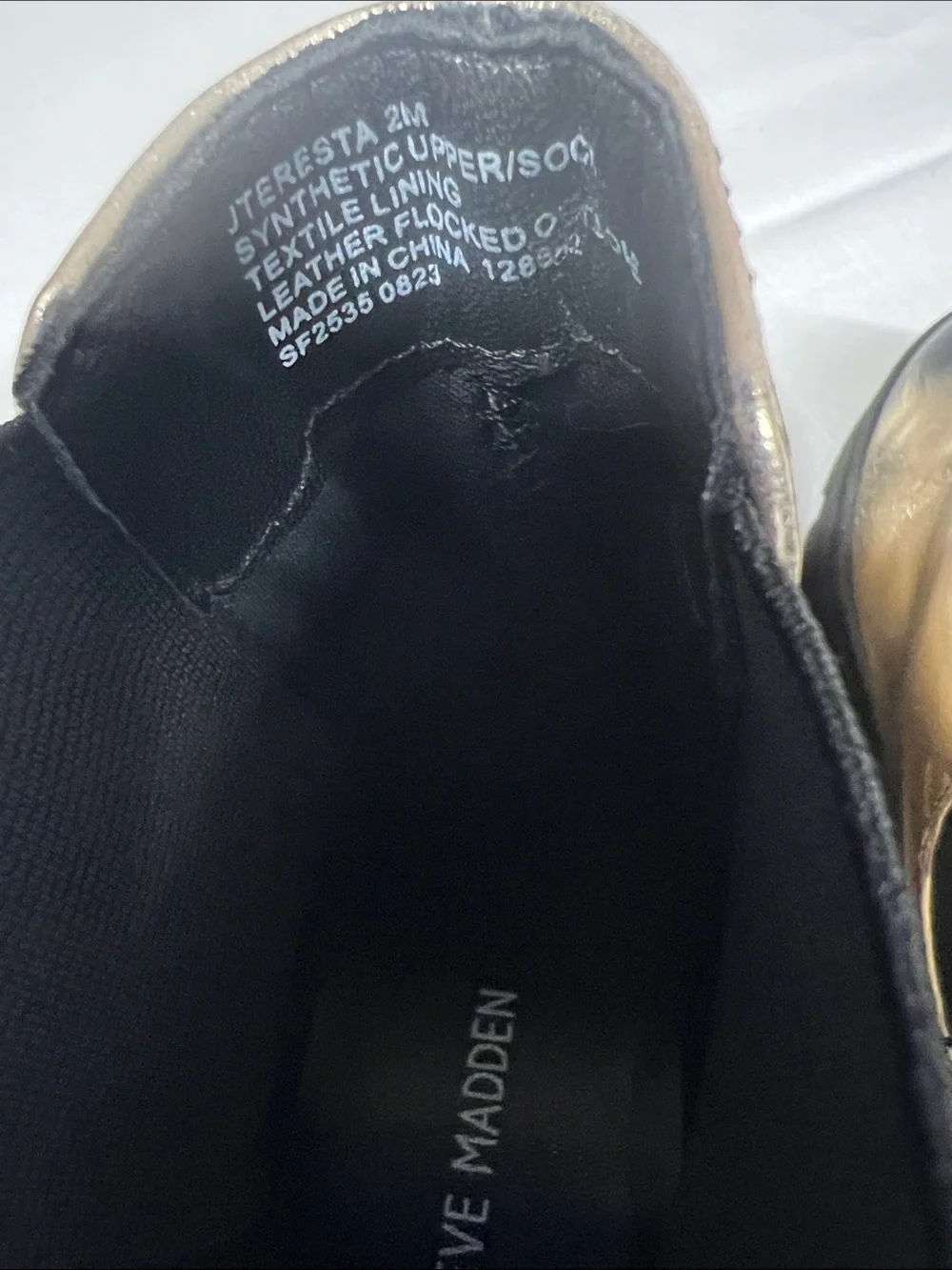 Steve Madden Gold and Black Chelsea Platform Boots for Kids